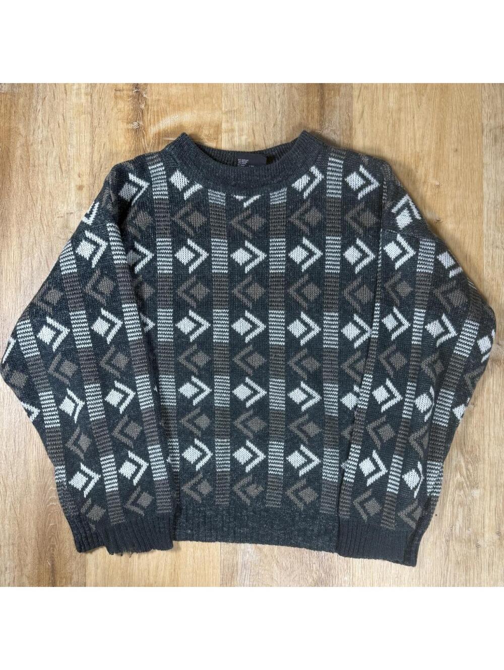 90s Spettro Patterned Sweater – Grey (XL)